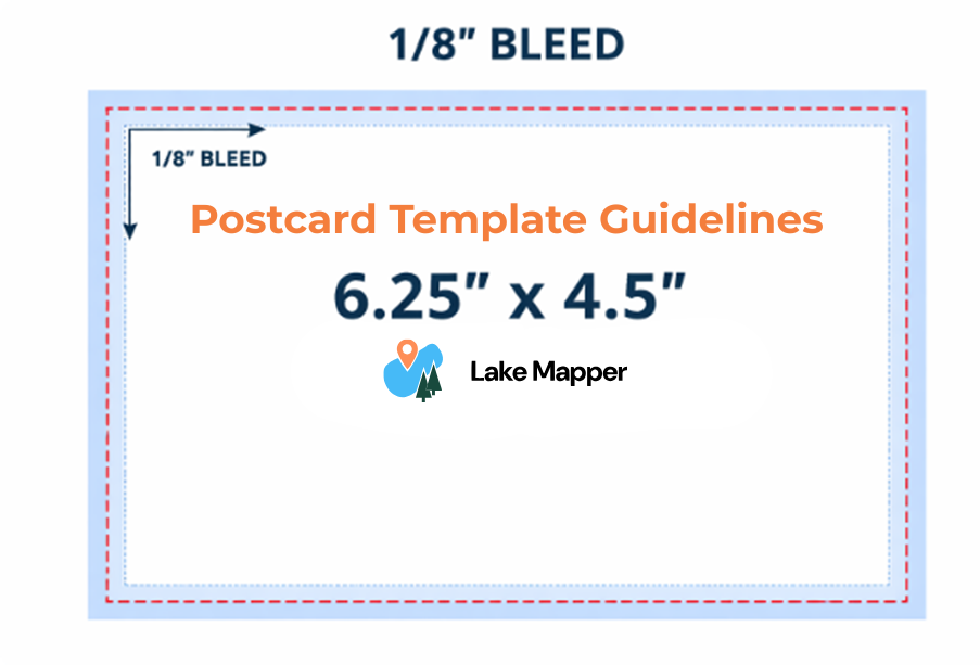 Postcard with 1/8" bleed and 6.25" x 4.5" dimensions