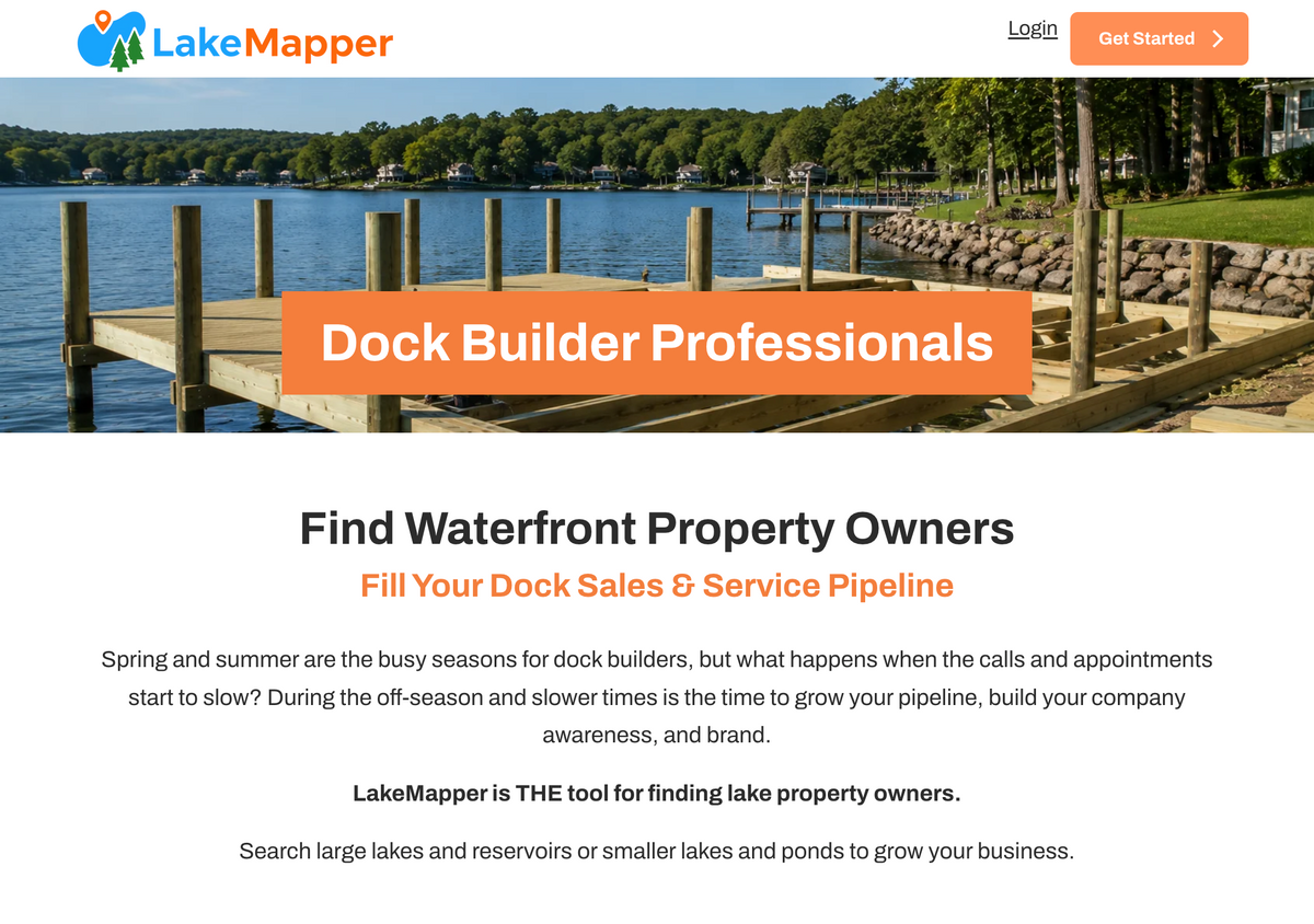 How Dock Builders Use LakeMapper to Find Waterfront Owners